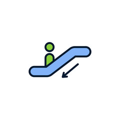 Escalator flat vector icon sign symbol