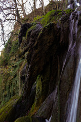 Fototapeta na wymiar photographing the waterfalls of Corraladas in altube, alava