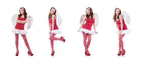 Woman with bow in valentine concept