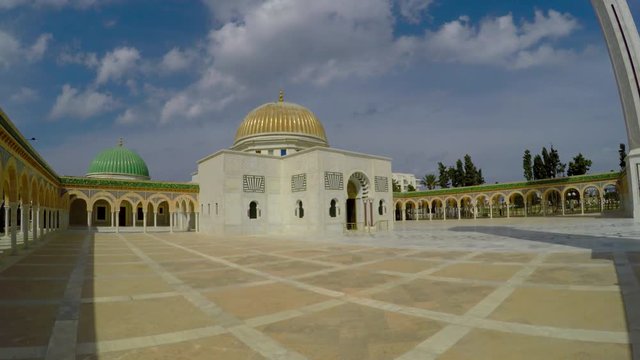 Mausoleum President Habib Bourguiba. Monastir. Tunisia. 4K.
