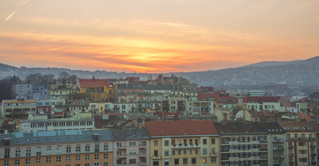 Fototapeta na wymiar Sunset view on Buda from the Buda castle