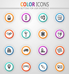 Drug store icons set