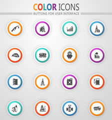 Extraction of oil icons set