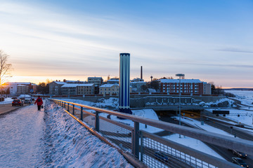 View from a bridge to the roadtunnel