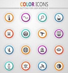 Faculty of astronomy icons set