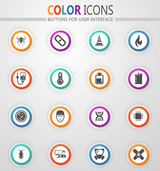 Faculty of biology icons set