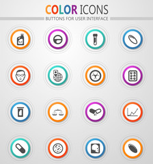 Faculty of biology icons set