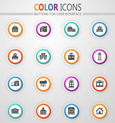 farm building icon set