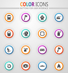 Fire brigade icons set