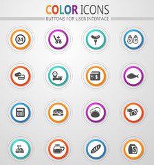 Grocery store icons set