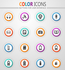Hi tech icons set