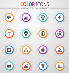 High voltage icons set