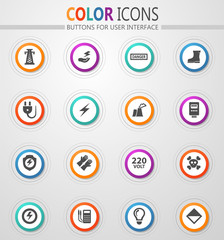 High voltage icons set