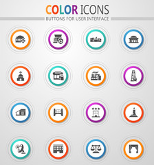 Infrastucture of the city icons set