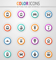 Public transport icons set