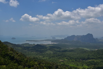 Amazing view from the viewpoint at Ngon nak Mountain , Krabi, Thailand