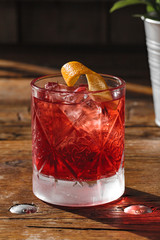Image of colorfull coctails in the bar, mixology concept