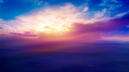 Obraz premium light about the sky . Paradise heaven . Dramatic nature background . beautiful cloud . Way to heaven . Journey of the Soul . background sky at sunset and dawn .