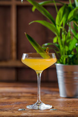 Image of colorfull coctails in the bar, mixology concept