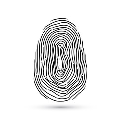 Fingerprint vector icon isolated on write with shadow. Security access authorization system. Electronic signature. Biometric technology for person identity.