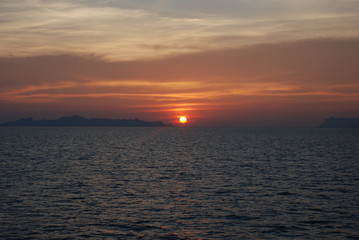 Thailand. Sunset. Gulf of Thailand