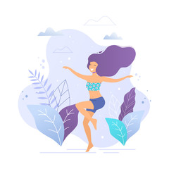 Aerobics girl vector illustration