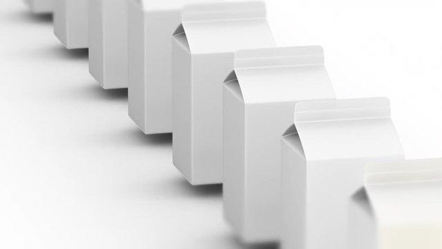 Milkbox. Looping footage has 4K resolution. Prores 4444. 3D Illustration.