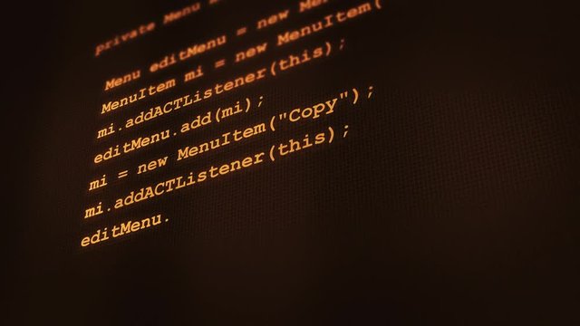 Orange Retro Software code typing out on screen V2