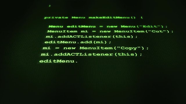 Green Software code typing out on screen V2