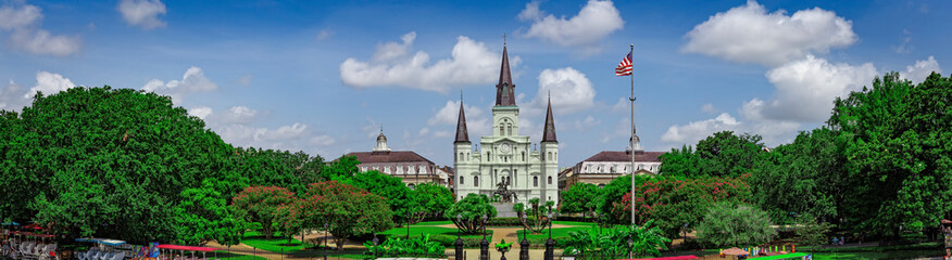 Fototapeta na wymiar Panoramic view of Jackson Square in New Orleans, Louisiana, USA
