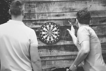 playing darts