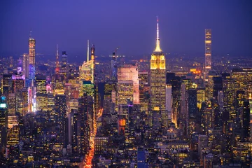 Foto auf Acrylglas New York city with skyscrapers at dusk, NYC USA © Patrick Foto