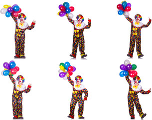 Funny male clown isolated on white 