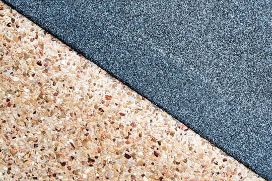 Texture of the granite remnants finish and exposed aggregate finish flooring
