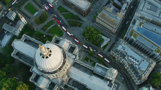 Aerial view sunset over St Pauls Cathedral London