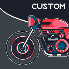 classic race motorcycle vector, logo classic motorcycle - Vector