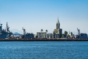 Naklejka premium Fiscal Island of the Rio de Janeiro Port on Guanabara bay