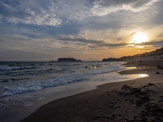 夕焼けの江の島