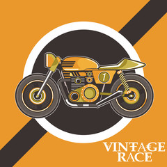 vintage motorcycle labels, badges and design elements, racer, print and banner, emblem, - Vector