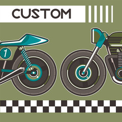 motorcycle cafe race illustration - Vector