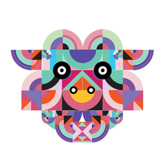 vector colorful abstract polygonal illustration animal face mask with abstract geometric shape