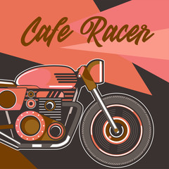 cafe racer , retro , motor , speed . - Vector