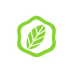 hexsagon leaf logo vector