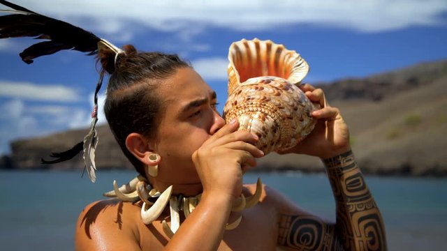 Marquesan native male traditional clothing Nuku Hiva Marquesas