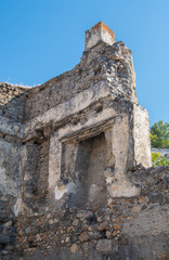 fethiye kayakoy, abandoned houses, migration, fireplaces