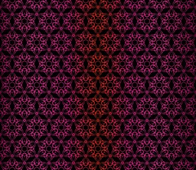 Vector Illustration. Pattern With Floral Ornament. Design For Print Fabric. Dark purple color