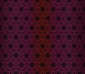 Vector Illustration. Pattern With Floral Ornament. Design For Print Fabric. Dark purple color