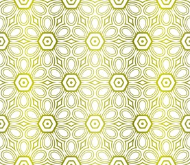 Floral Geometric Pattern. Seamless Texture Yellow Color Background. Element For Design. Vector Illustration