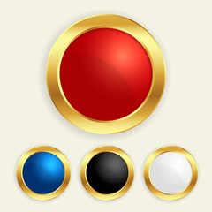 luxury golden round buttons set in different colors