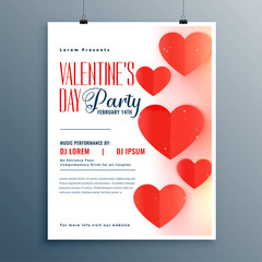 elegant valentines day party flyer template design